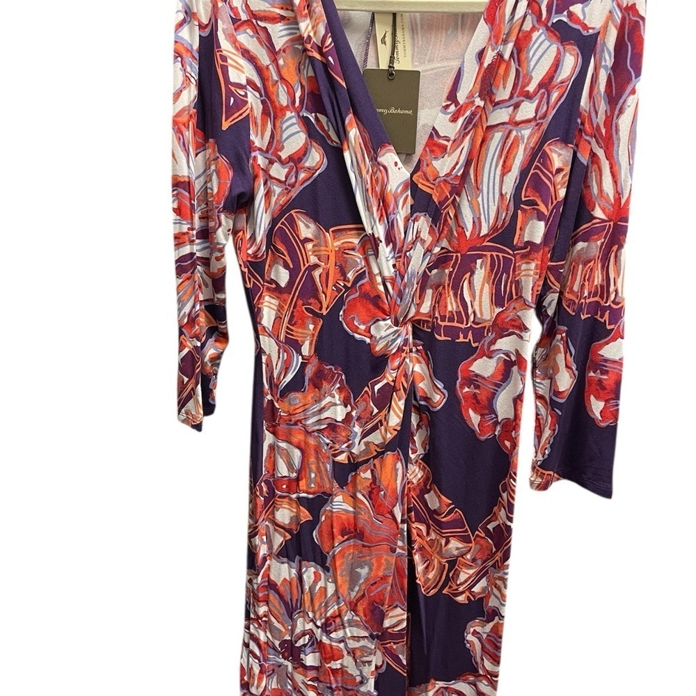 Tommy Bahama Purple and Orange Long Sleeve Dress